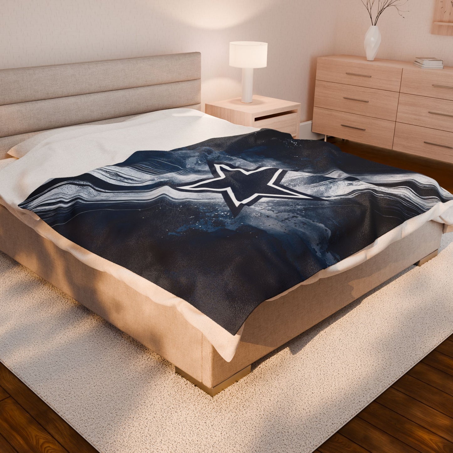 Texas Star Print Velveteen Plush Blanket 3 Sizes