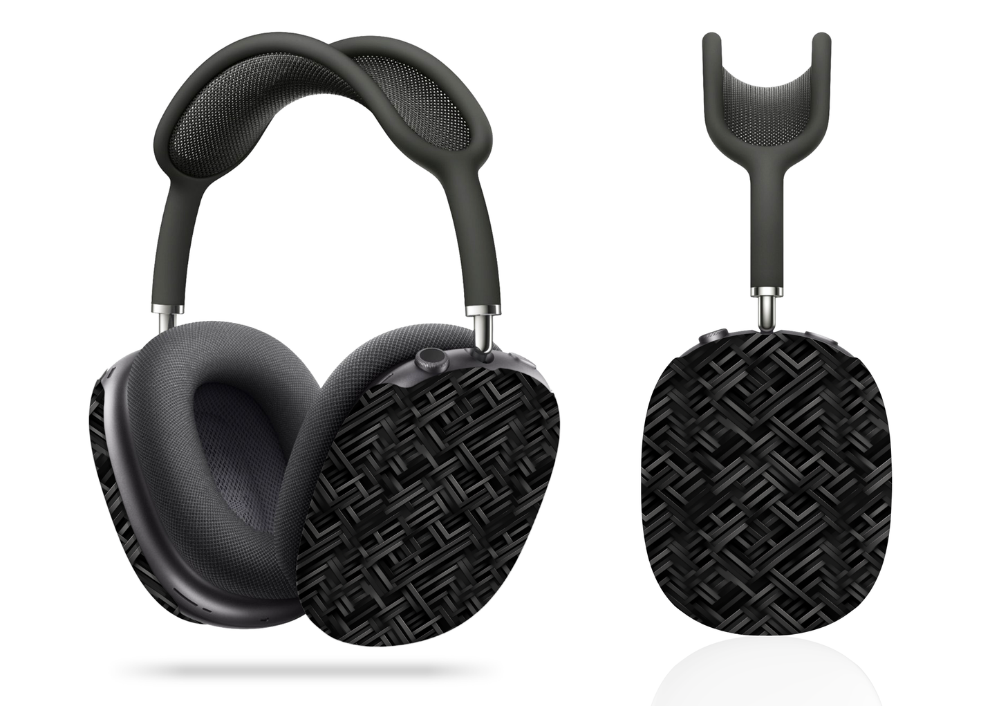 Modern Maze Sleek Black Geometric Pattern AirPod Max Case Protective Covers