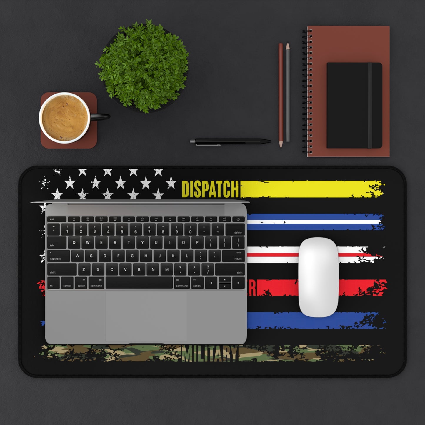 Solidarity Support Military, Police, Firefighter, Nurse, EMS, Dispatch Extended Gaming Mouse Pad Desk Mat - 3 Sizes