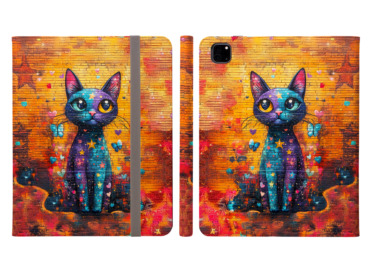 Cosmic Whiskers Urban Starry Sky Cat Protective iPad Pro Folio Case