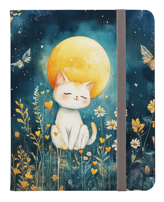 Whimsical Kitten with Golden Moonlit Serenity Protective iPad Pro Folio Case