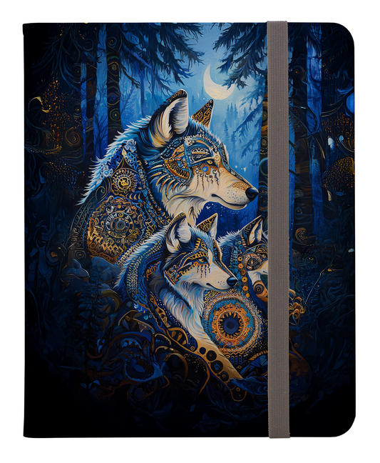 Mystic Guardians of Tribal Wolves of the Moonlit Forest Protective iPad Pro Folio Case