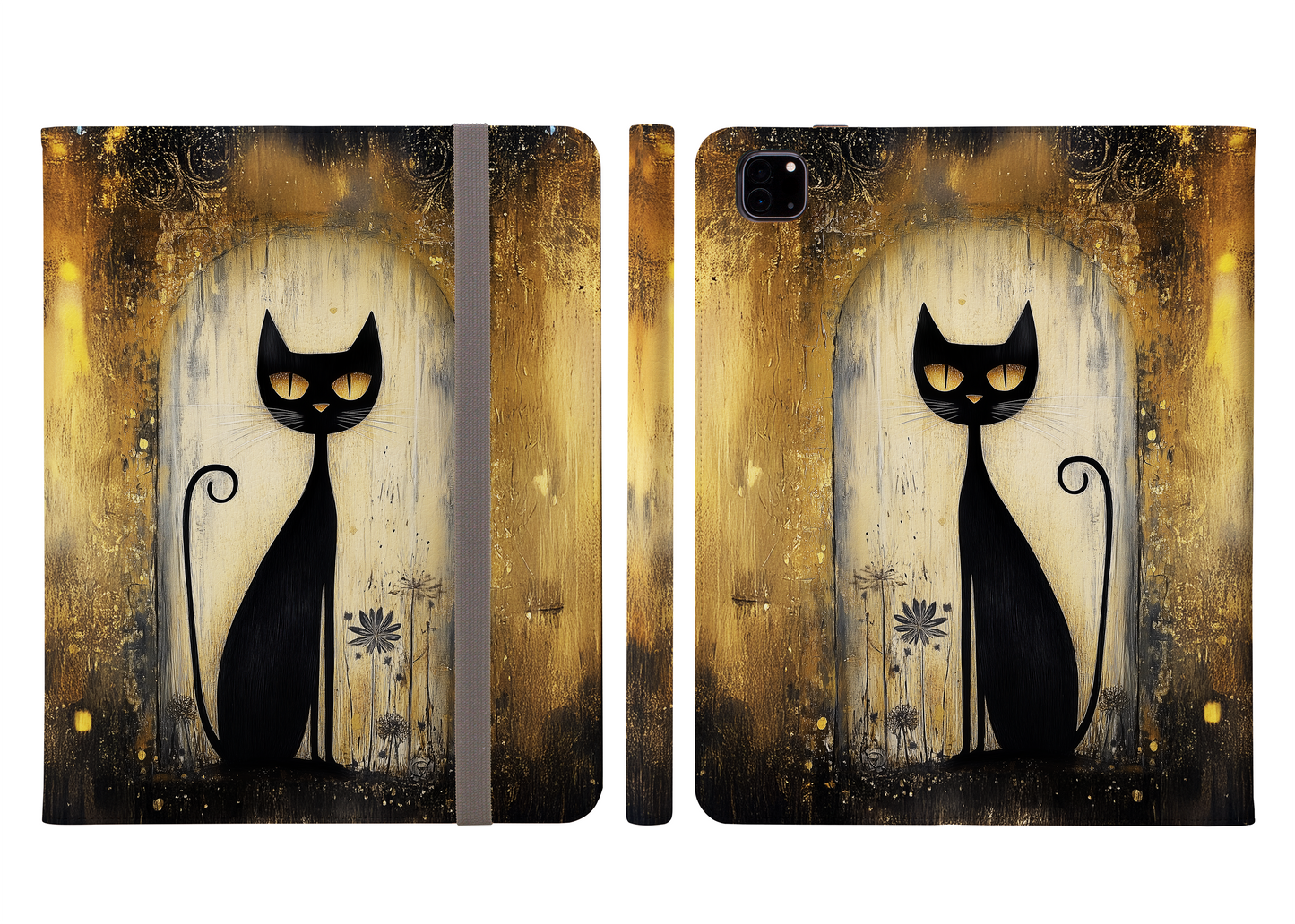 Mystique Regal Black Feline with a Golden Gaze Protective iPad Pro Folio Case