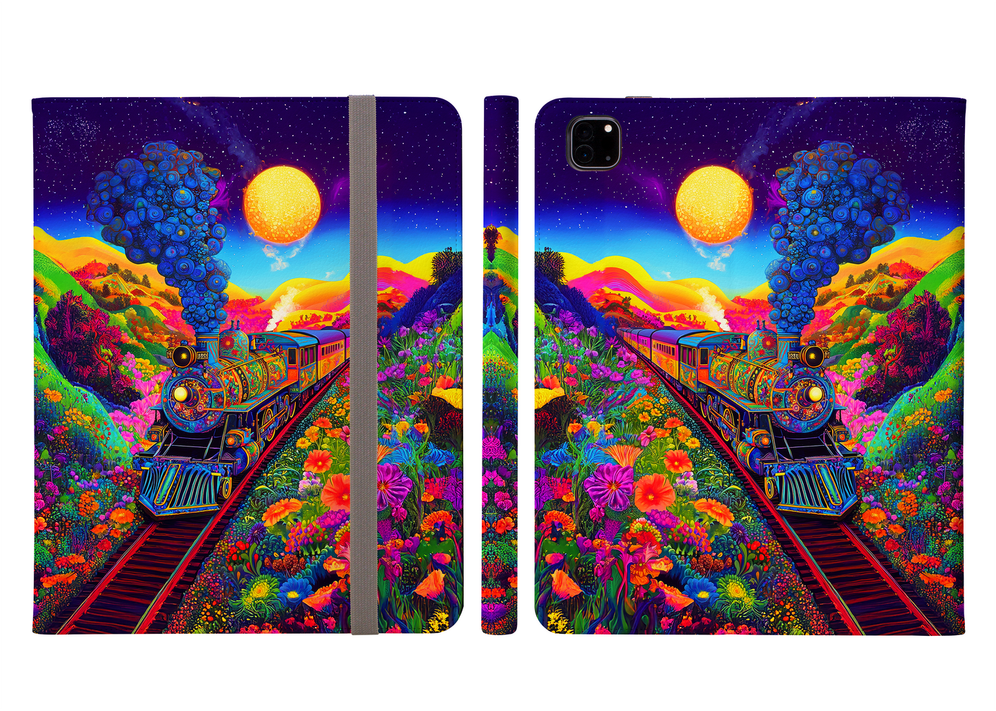 Psychedelic Voyage in Floral Express Under the Cosmic Sun Protective iPad Pro Folio Case