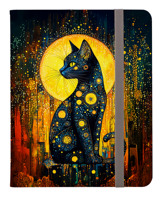 Celestial Cat Adorned in Cosmic Orbs and Starlit Splendor Lg Protective iPad Pro Folio Case