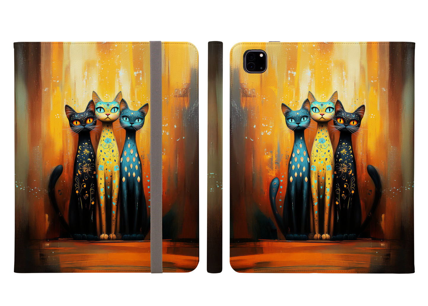 Trio of Mystical Enchanted Cats Protective iPad Pro Folio Case