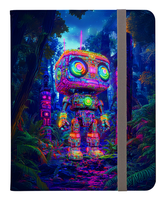 Vibrant Robotic Sentinel Amidst the Mystic Wilderness Protective iPad Pro Folio Case