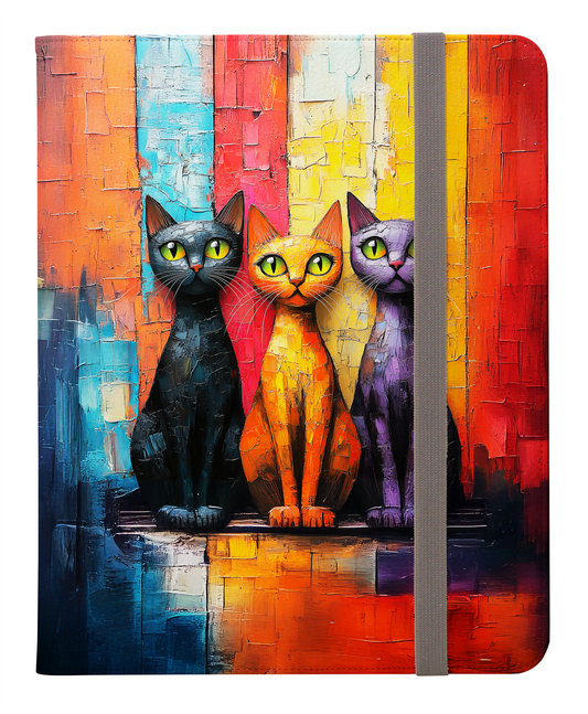 Trio Cats in Urban Mosaic Kaleidoscope Protective iPad Pro Folio Case