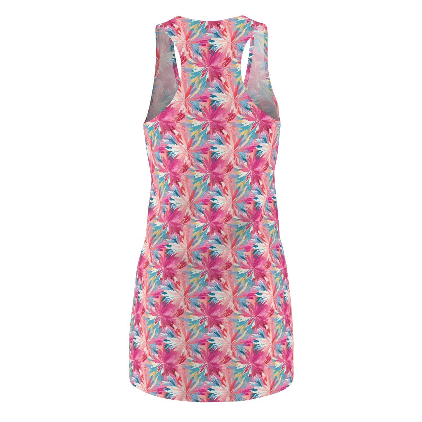 Pastel Whispers: Muted Watercolor Flowers in Pinks, Yellows, and Blues Women's Racerback Dress XS - 2XL