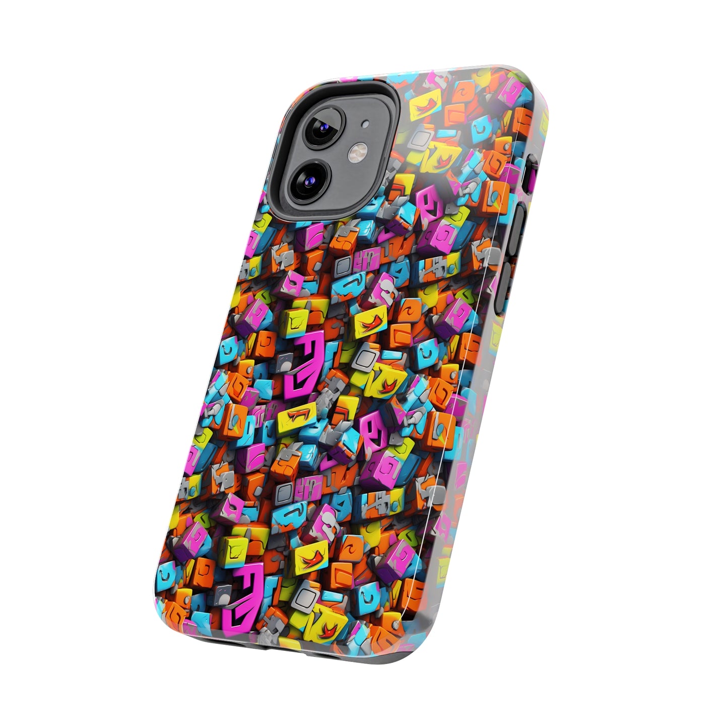 3D Abstract Colorful Block Design Iphone Tough Phone Case