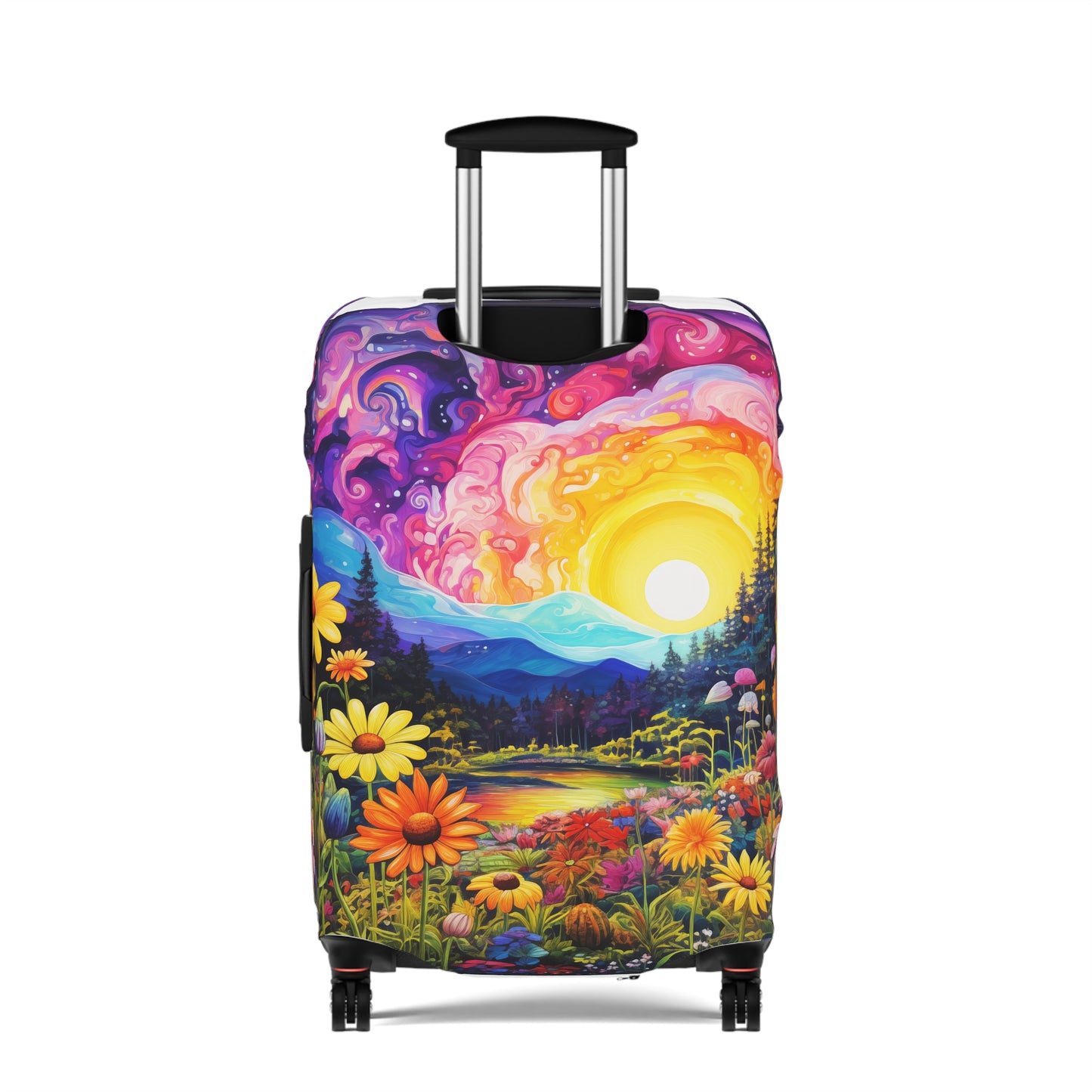 Enchanting Sunrise Over a Whimsical Field of Wildflowers  - Luggage Protector and Cover 3 Sizes