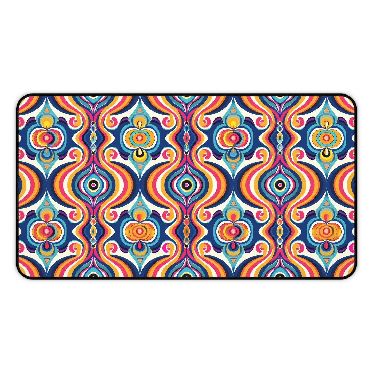 Vibrant Retro Waves with Colorful Geometric Pattern Extended Gaming Mouse Pad  Desk Mat  - 3 Sizes