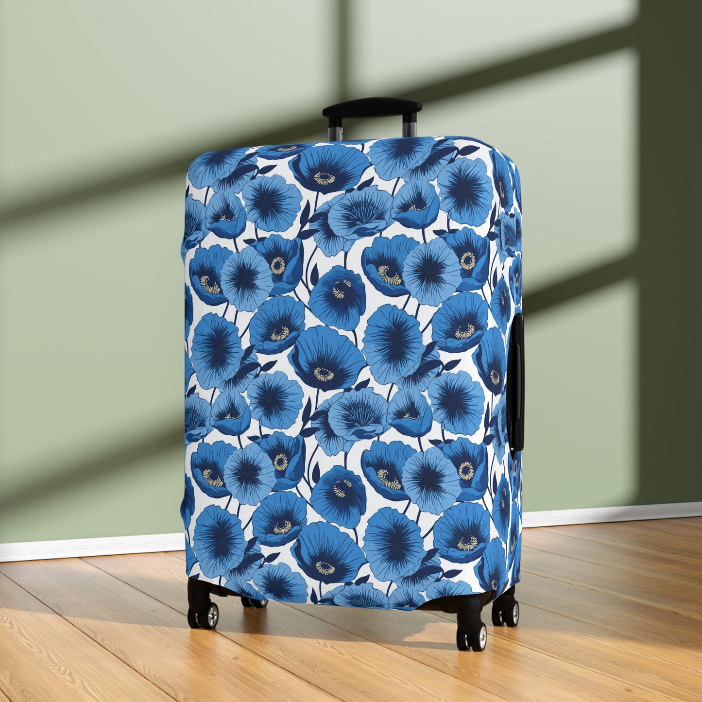 Vivid Blooms Bright Blue Poppies Design  - Luggage Protector and Cover 3 Sizes