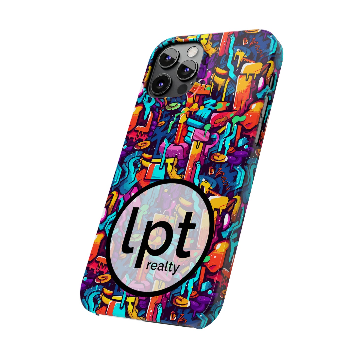 LPT Realty Logo -  3D Abstract Colorful Street Graffiti Art Design Iphone 15-12 Slim Phone Case