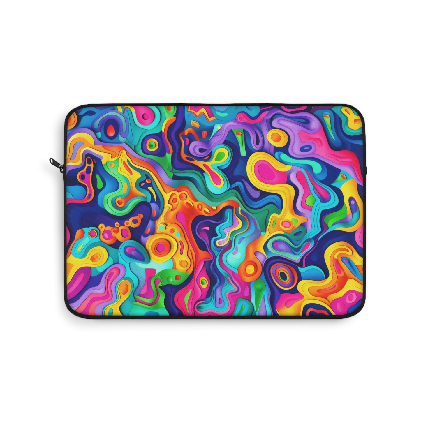 Vibrant Dreamscape of Psychedelic Paper Cut-Out Waves in Vivid Colors Laptop or Ipad Protective Sleeve 3 Sizes Available