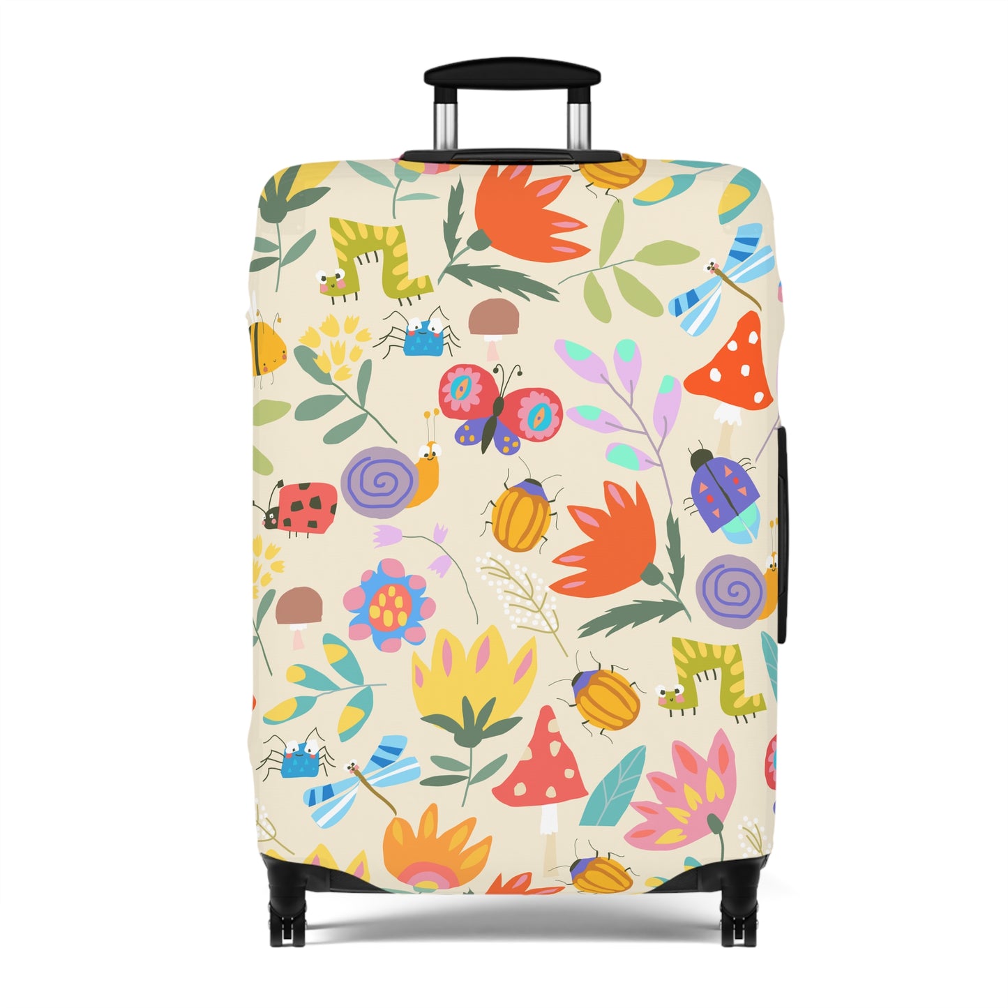 Kids Cartoon, Lady Bugs, Butterflies and Flowers  - Luggage Protector and Cover 3 Sizes