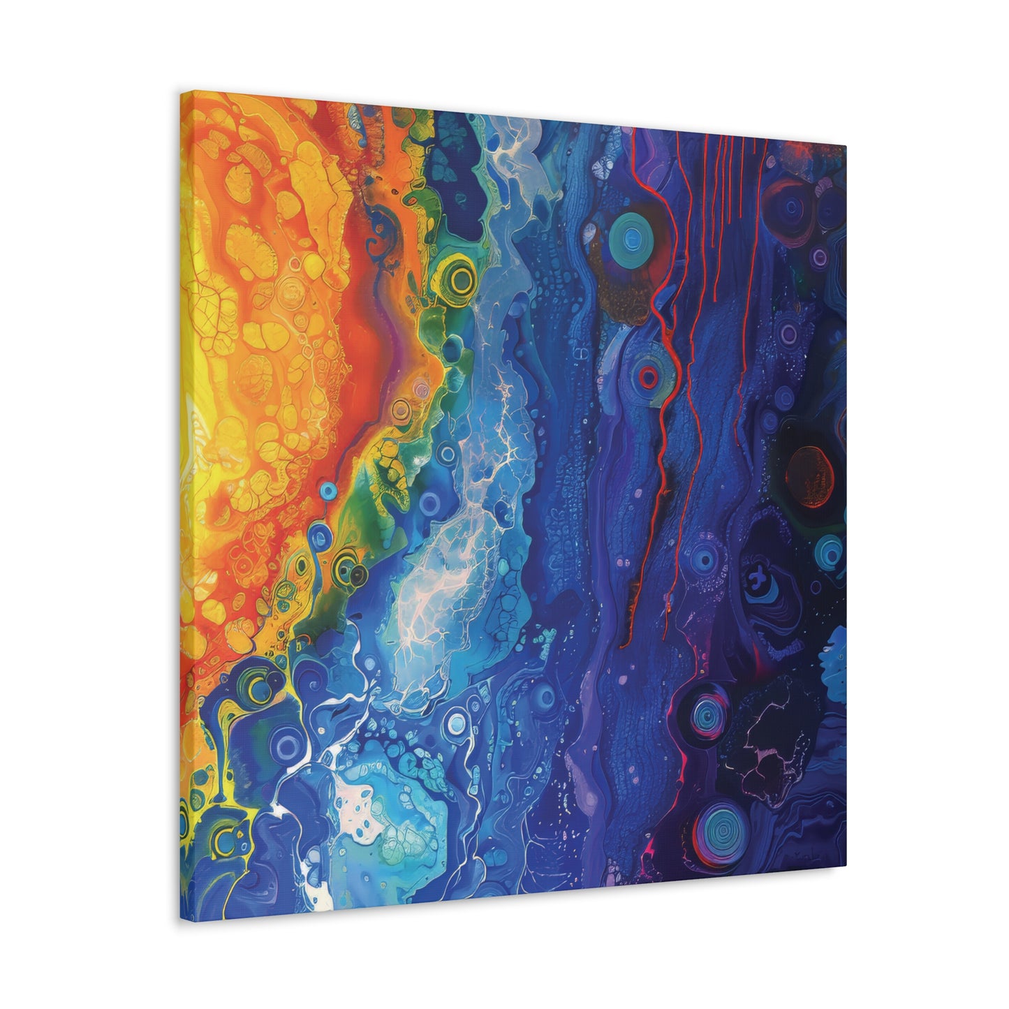 Sun Fire and Space Alcohol Ink Print on Canvas Gallery Wraps  - 5 Sizes