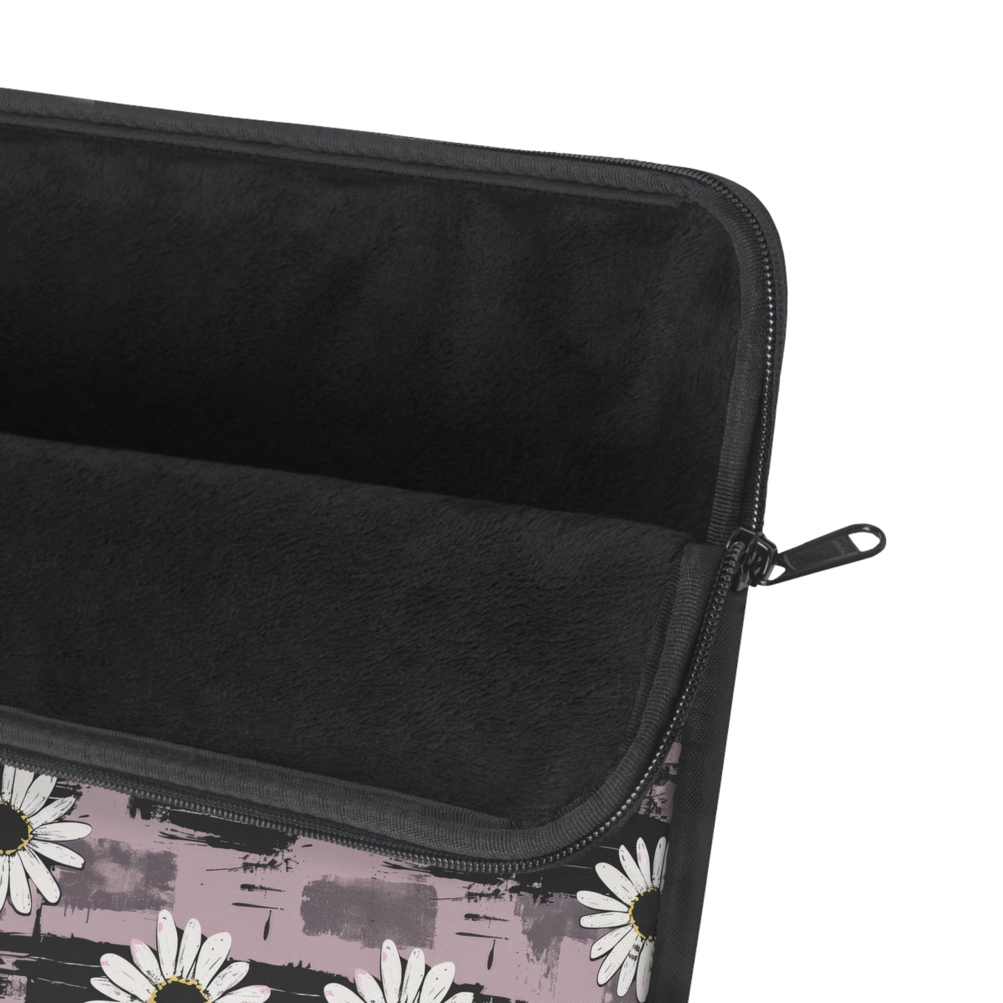 Edgy Daisy Dream with Pink and Black Grunge Design Laptop or Ipad Protective Sleeve 3 Sizes Available