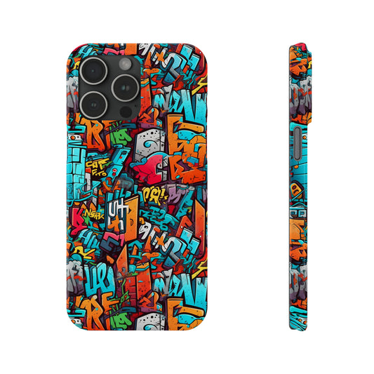 3D Street Grunge Art Graffiti Style Design Iphone 15-12 Slim Phone Case