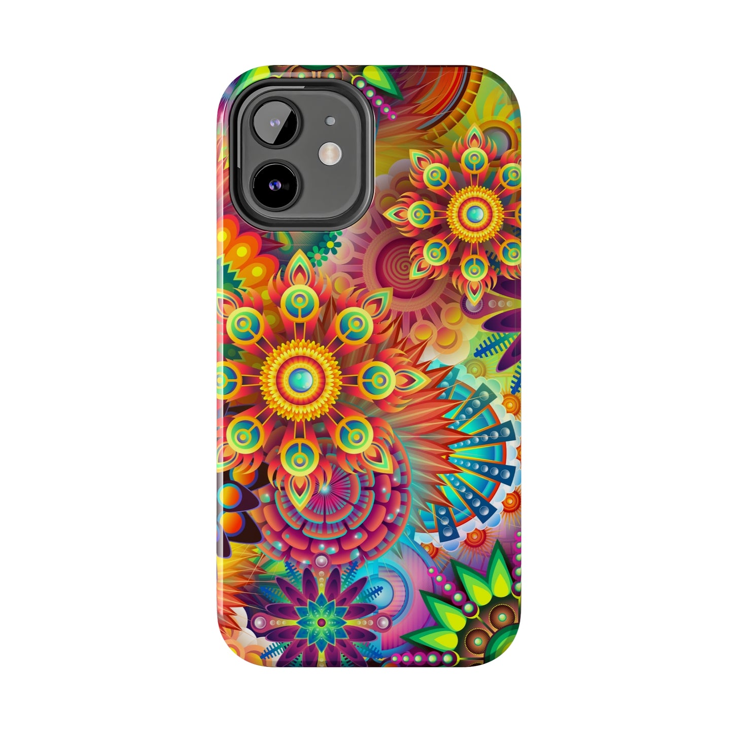 Rainbow Flower Power Design Iphone Tough Phone Case