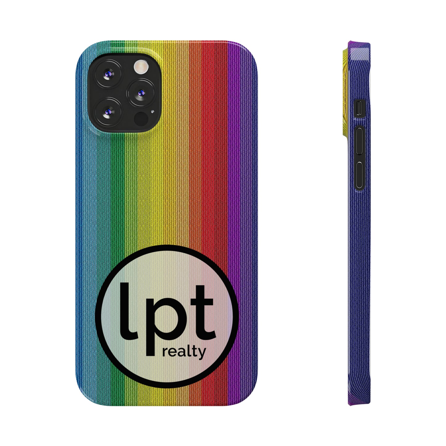 LPT Realty Logo -  Rainbow Stripe Design Iphone 15-12 Slim Phone Case