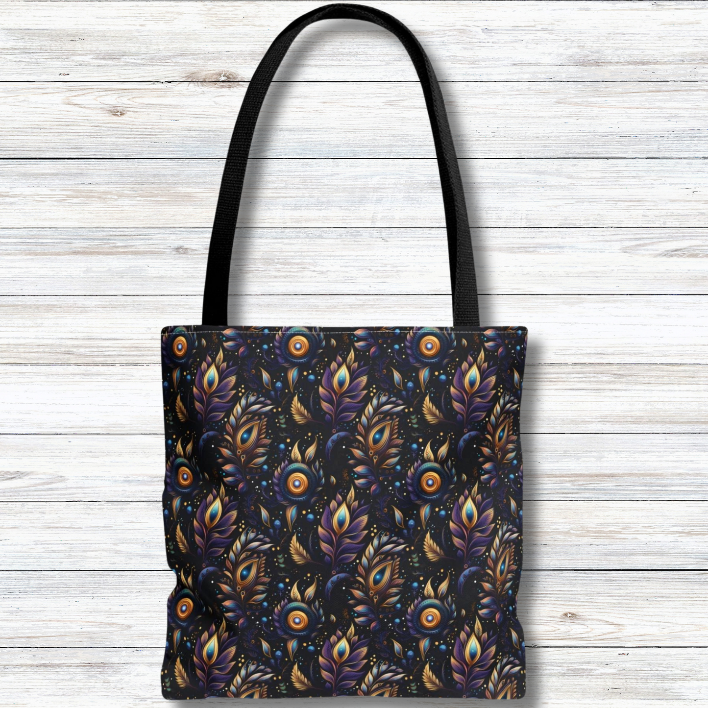 Mystical Enchanted Leaves and Celestial Stars - Canvas Tote 3 Sizes