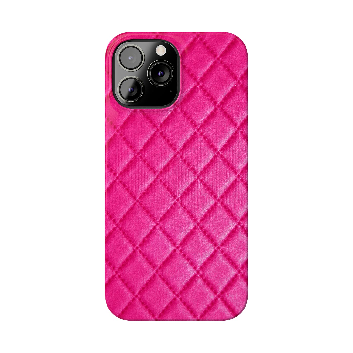 Pink Quilted Design Iphone 15-12 Slim Phone Case