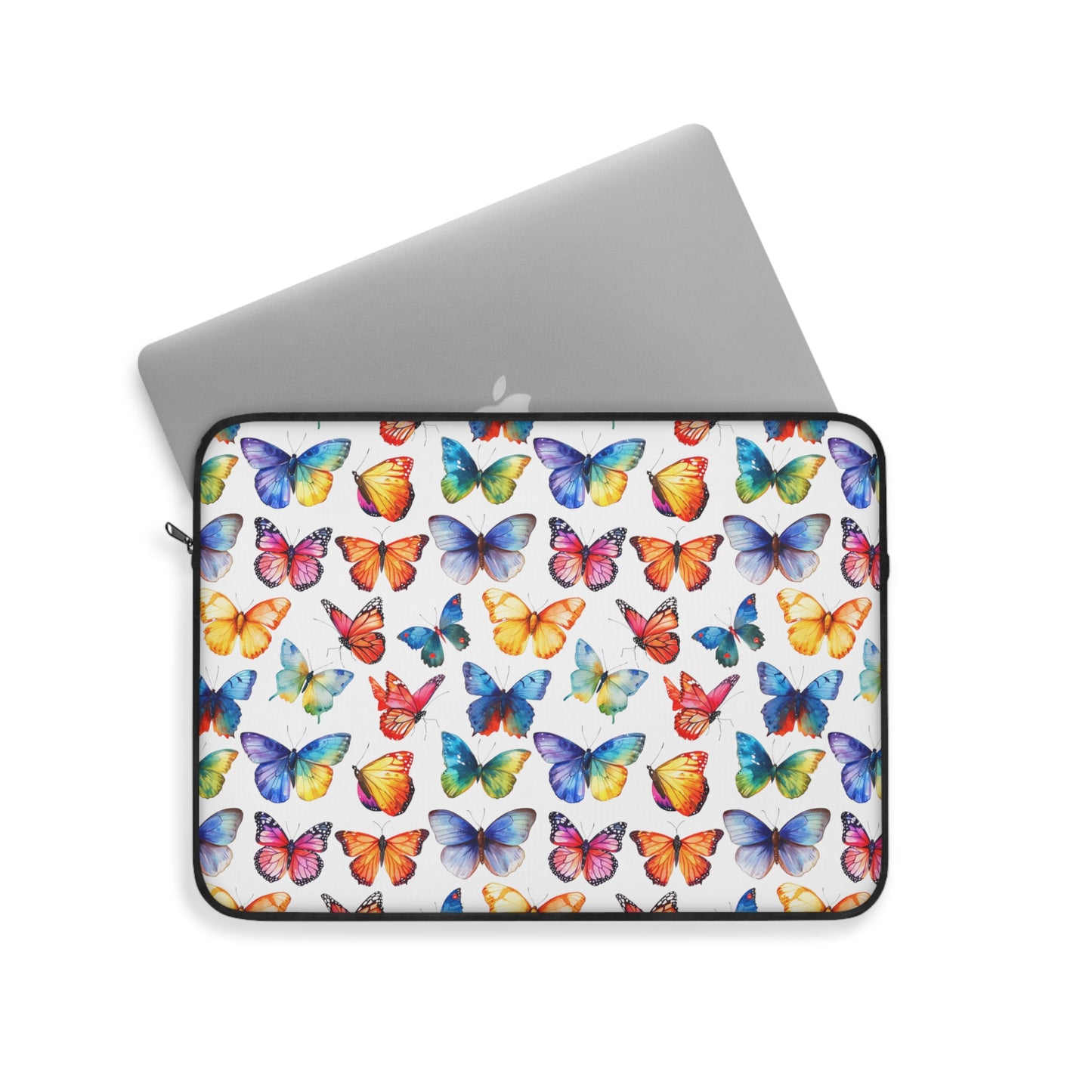 Rainbow Whirl: Butterflies in a Burst of Vibrant Colors Laptop or Ipad Protective Sleeve 3 Sizes Available