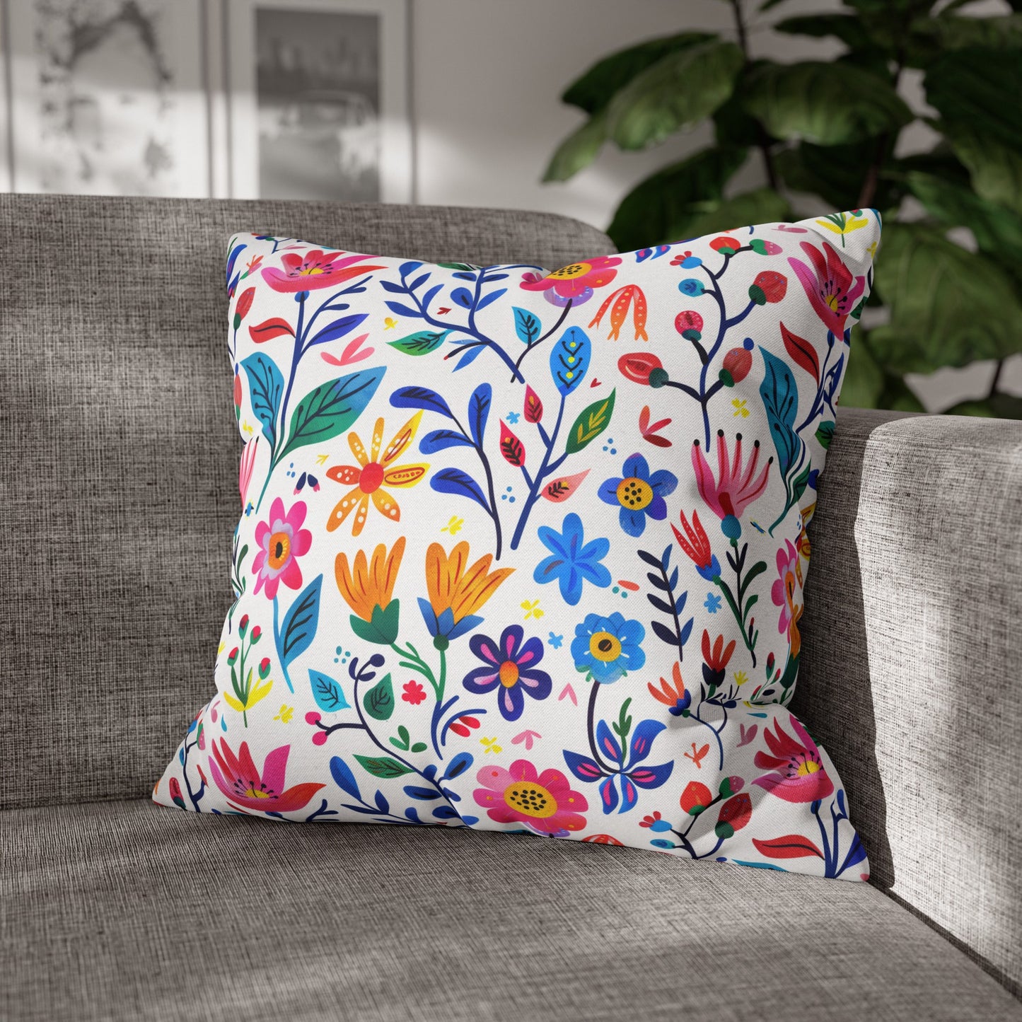 Blossoming Beauties: Charming Floral Blooms to Welcome Spring Spun Polyester Square Pillowcase 4 Sizes