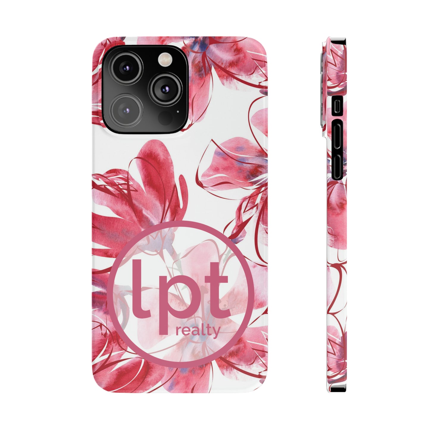 LPT Realty Logo -  Large Pink Flower Iphone 15-12 Slim Phone Case