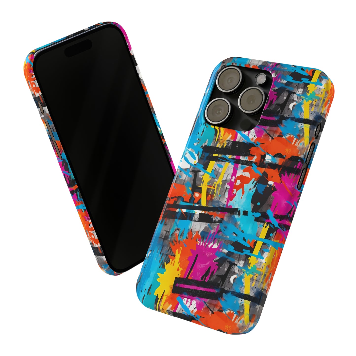 Rainbow Color Abstract Graffiti Design Iphone 15-12 Slim Phone Case