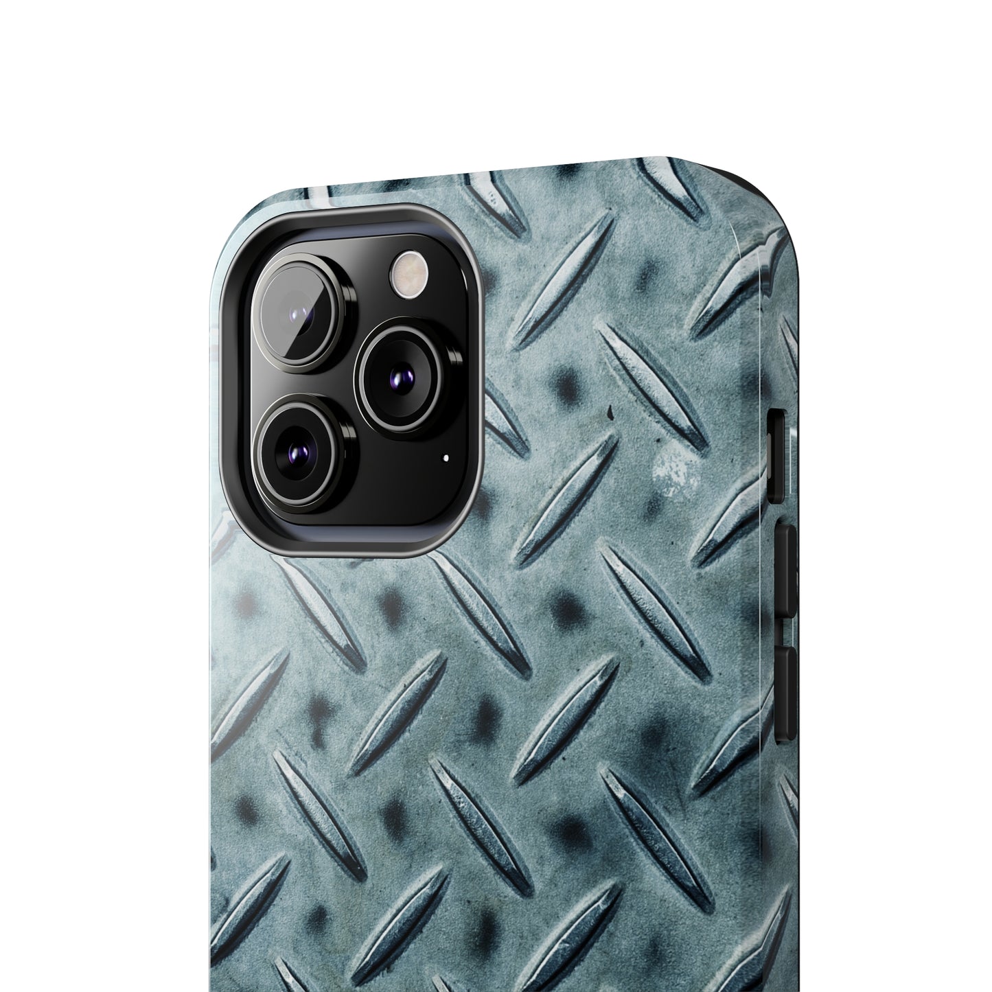 Blue Steel Diamond Plate Design Iphone Tough Phone Case