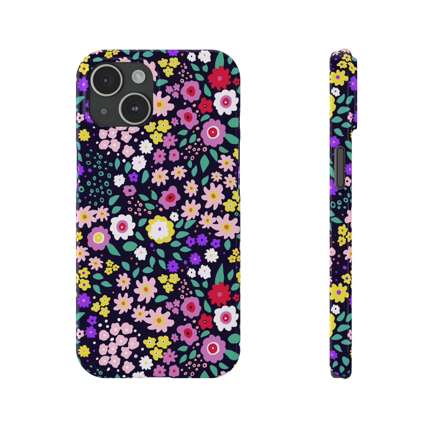 Tiny Colorful Flowers Iphone 15-12 Slim Phone Case