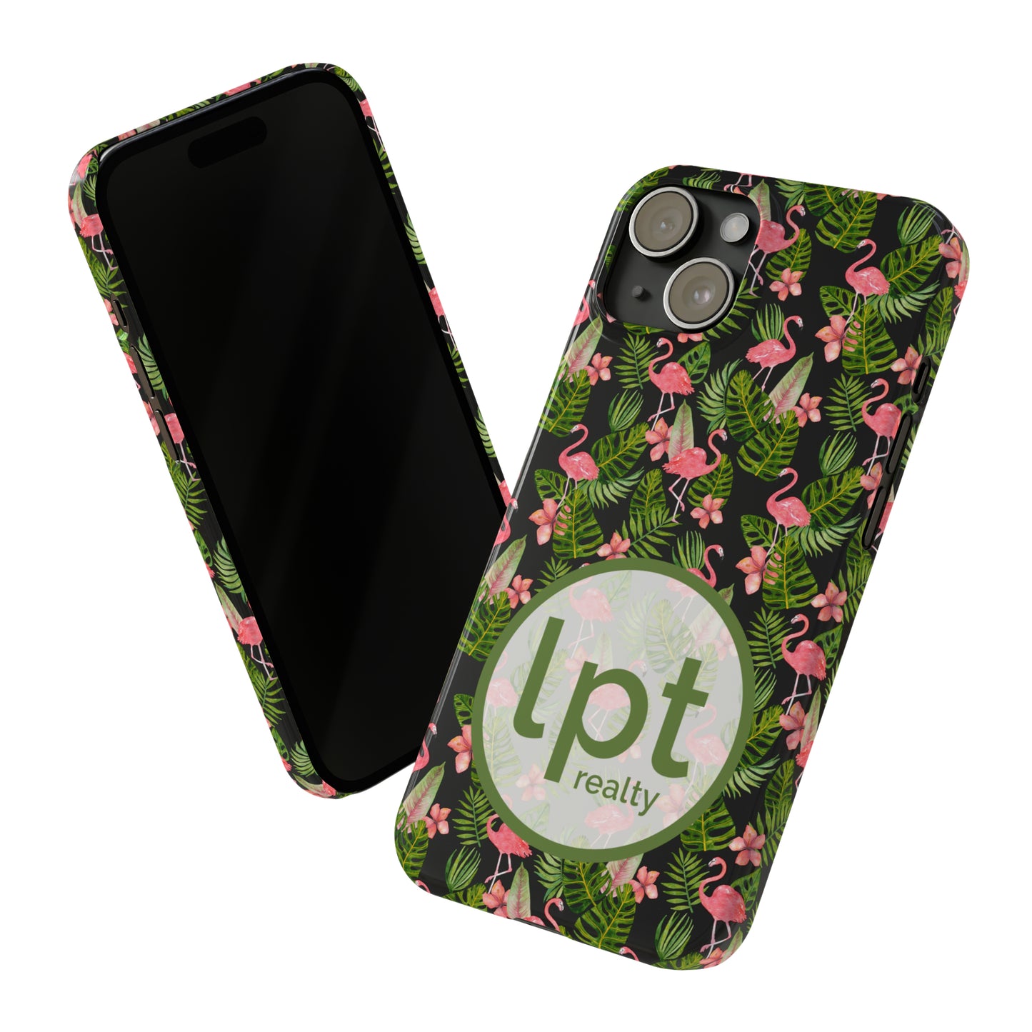 LPT Realty Logo -  Tropical Flamingos Iphone 15-12 Slim Phone Case