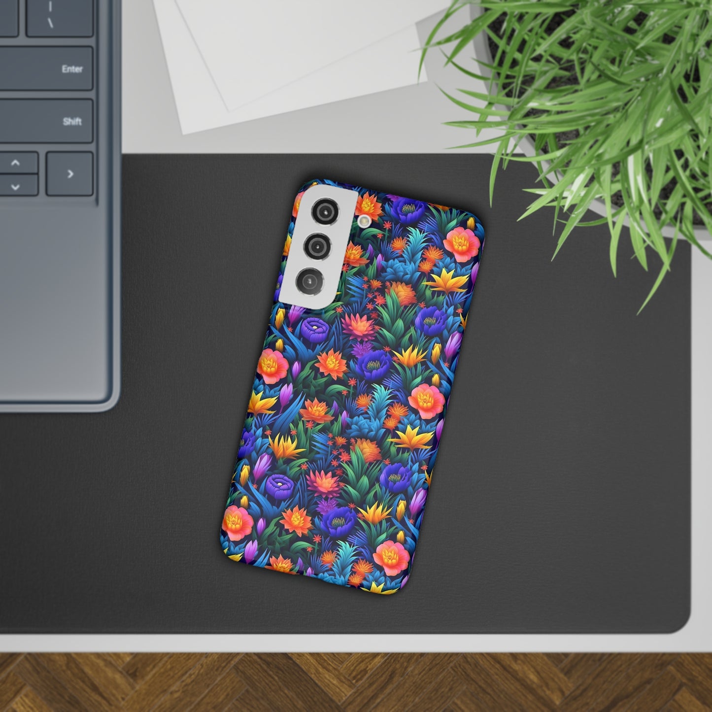 3D Tropical Bright Flowers Samsung Slim Cases