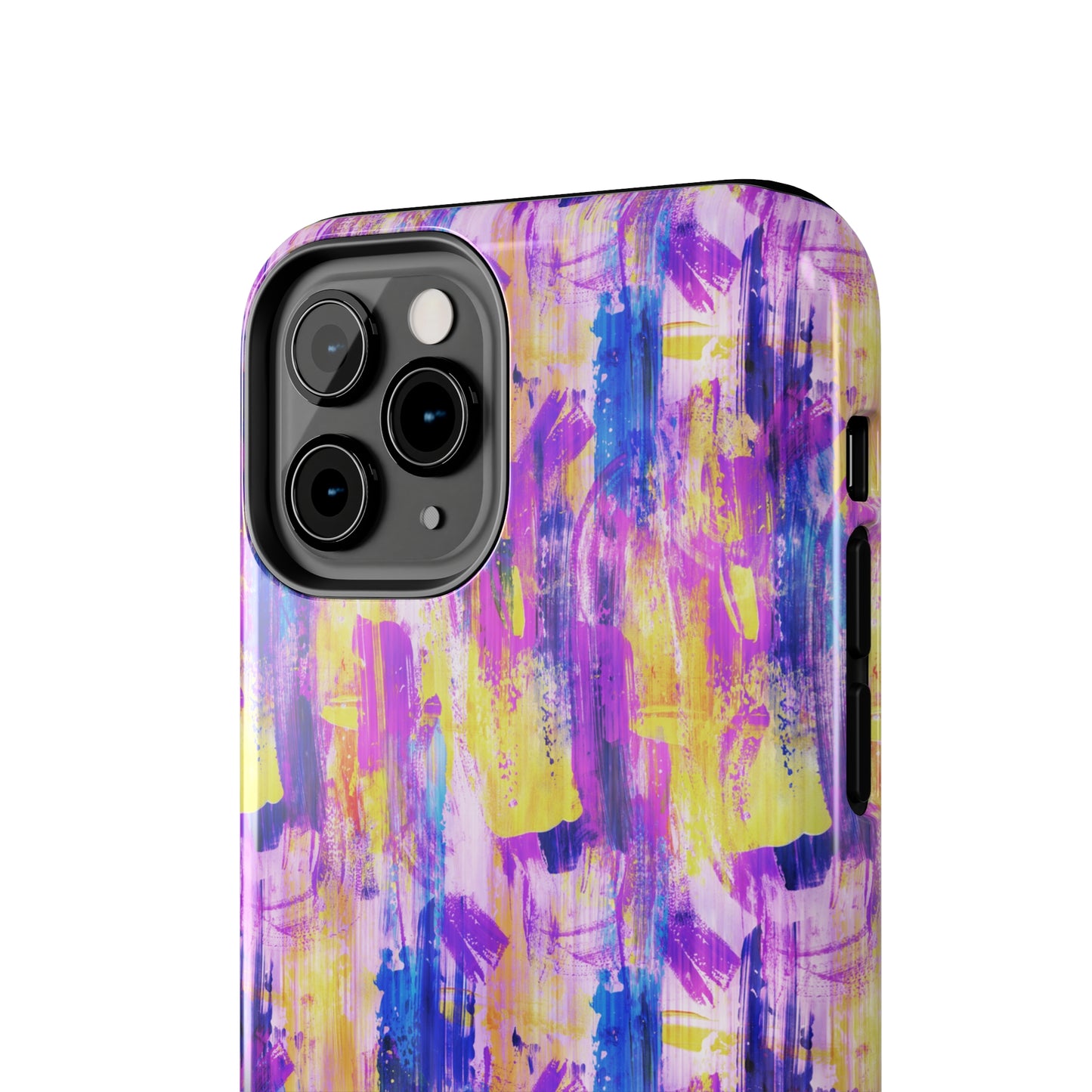 Pink & Yellow Spring Painted Abstract Iphone Tough Phone Case