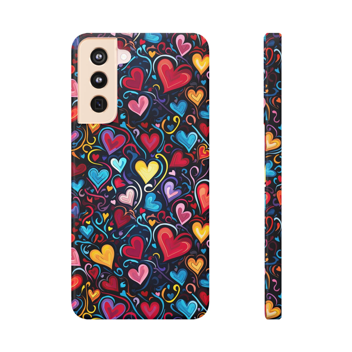 Whimsical Colorful Heart Design Samsung Slim Cases