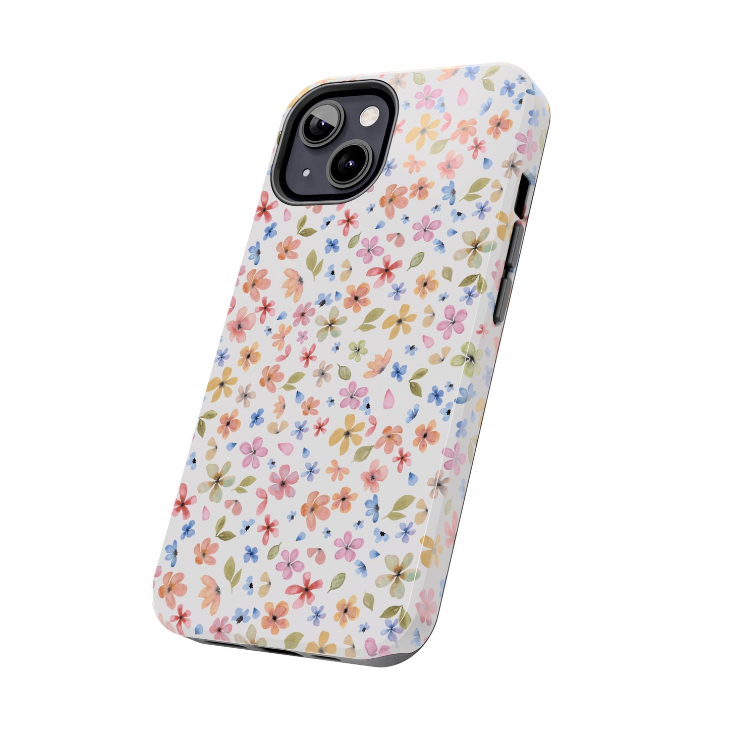 Tiny Pink, Yellow and Blue Flowers Iphone Tough Phone Case