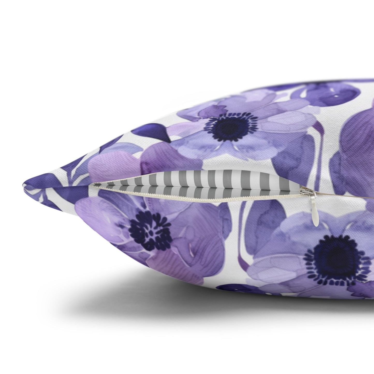 Elegant Purple Watercolor Blossoms Spun Polyester Square Pillowcase 4 Sizes