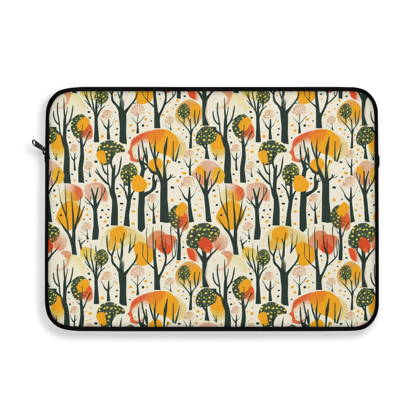 Enchanted Forest of Yellow and Orange Trees on a Speckled Cream Background Laptop or Ipad Protective Sleeve 3 Sizes Available