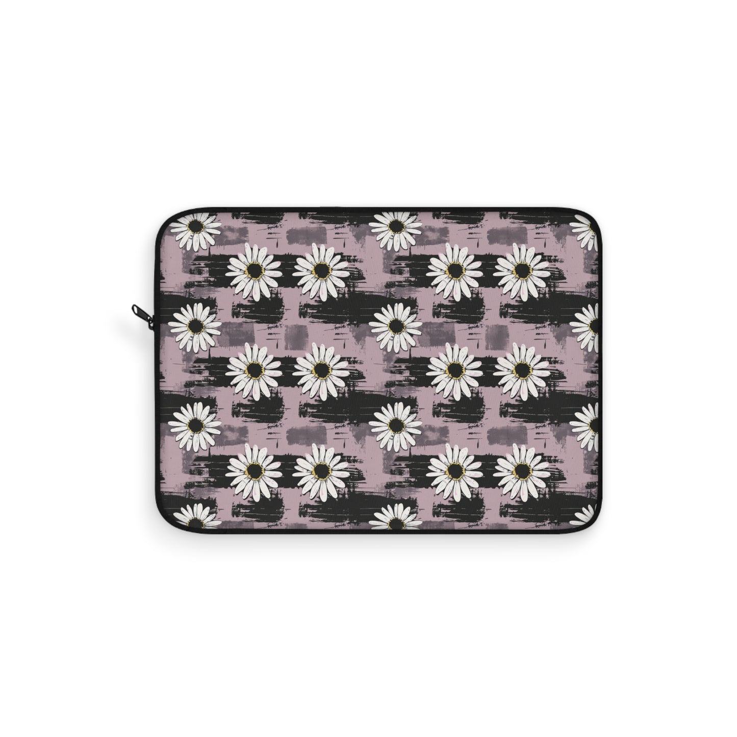 Edgy Daisy Dream with Pink and Black Grunge Design Laptop or Ipad Protective Sleeve 3 Sizes Available