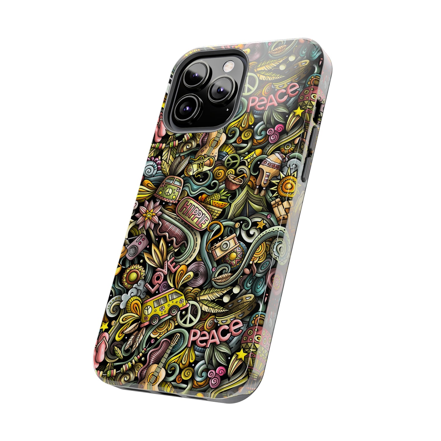 Peace, Love & VW Fun Cartoon Design Iphone Tough Phone Case