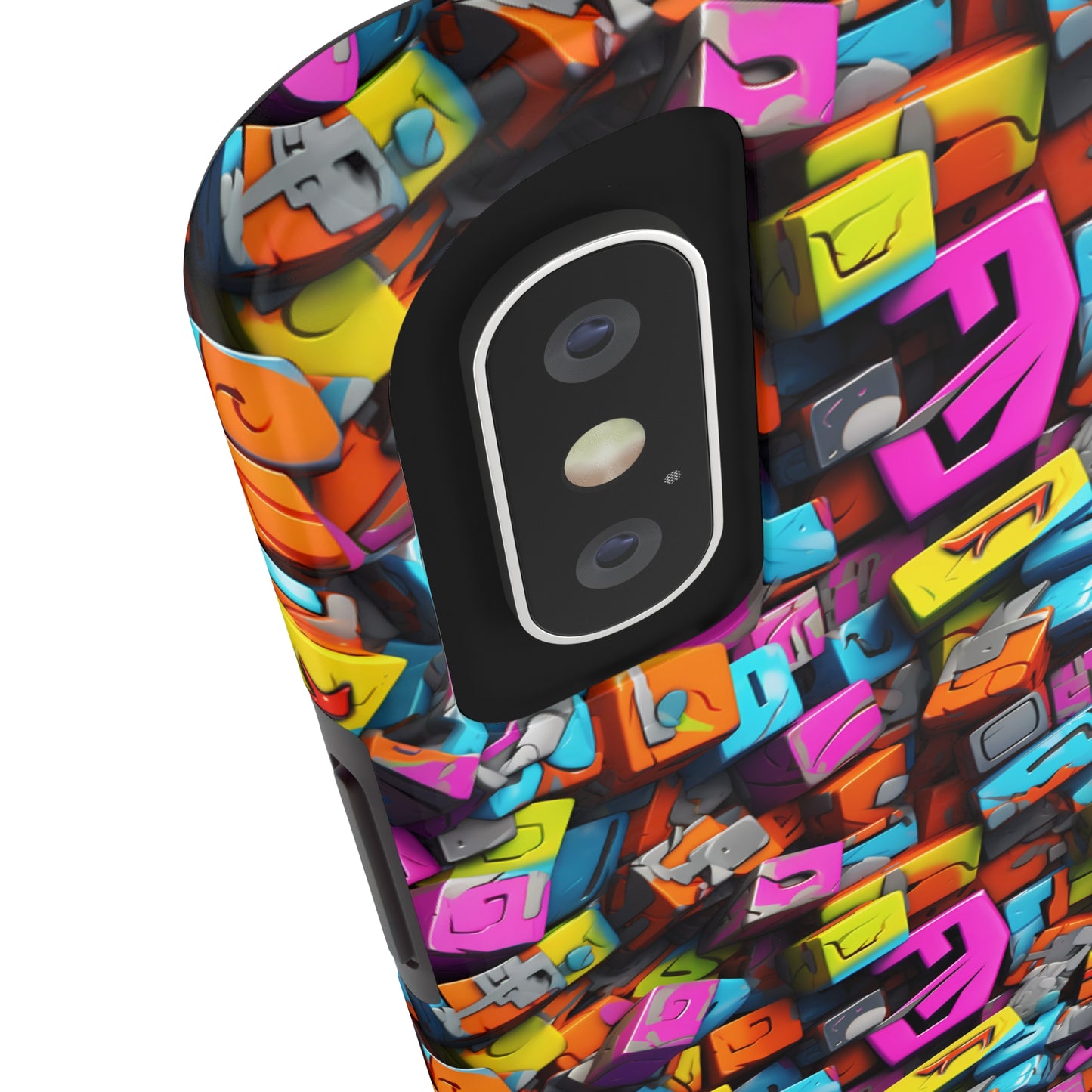 3D Abstract Colorful Block Design Iphone Tough Phone Case