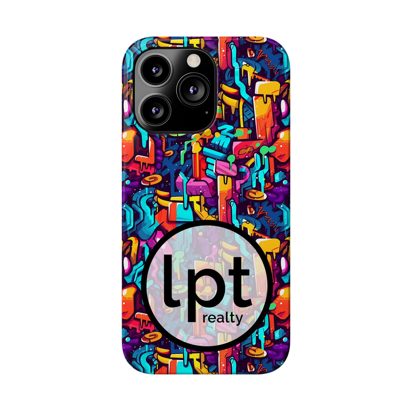 LPT Realty Logo -  3D Abstract Colorful Street Graffiti Art Design Iphone 15-12 Slim Phone Case