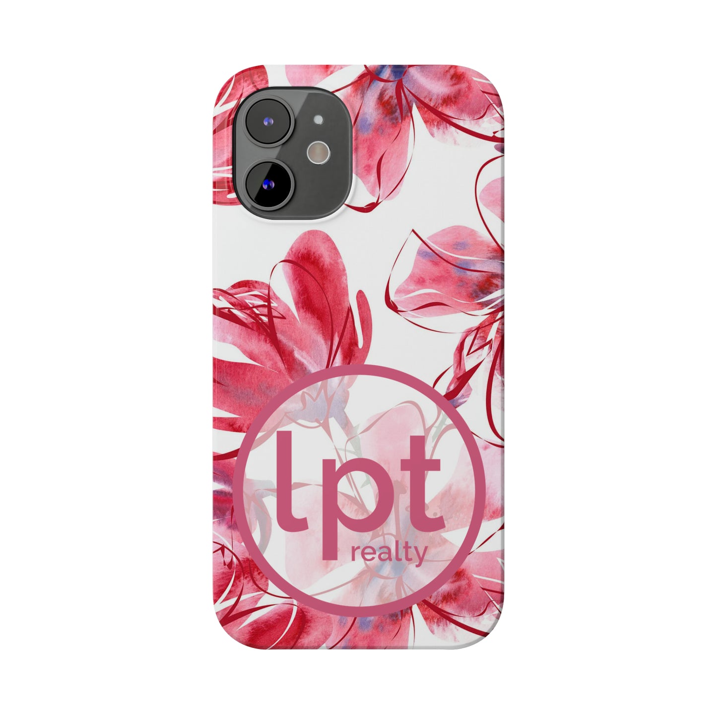 LPT Realty Logo -  Large Pink Flower Iphone 15-12 Slim Phone Case