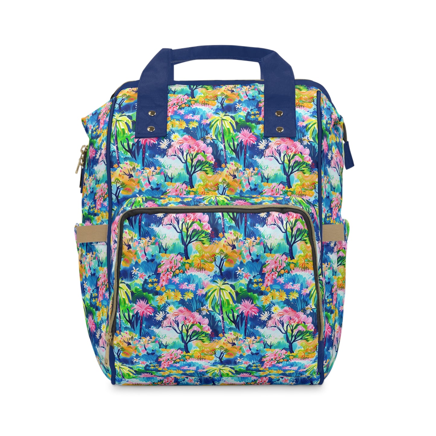 Kaleidoscope Canopy: Tropical Palm Symphony Multifunctional Diaper Backpack