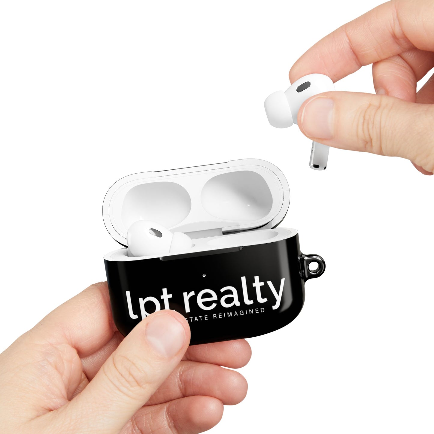 LPT Realty Real Estate Reimagined Logo White on Black AirPod Cases G1, G2, G3 and  Pro G1, G2