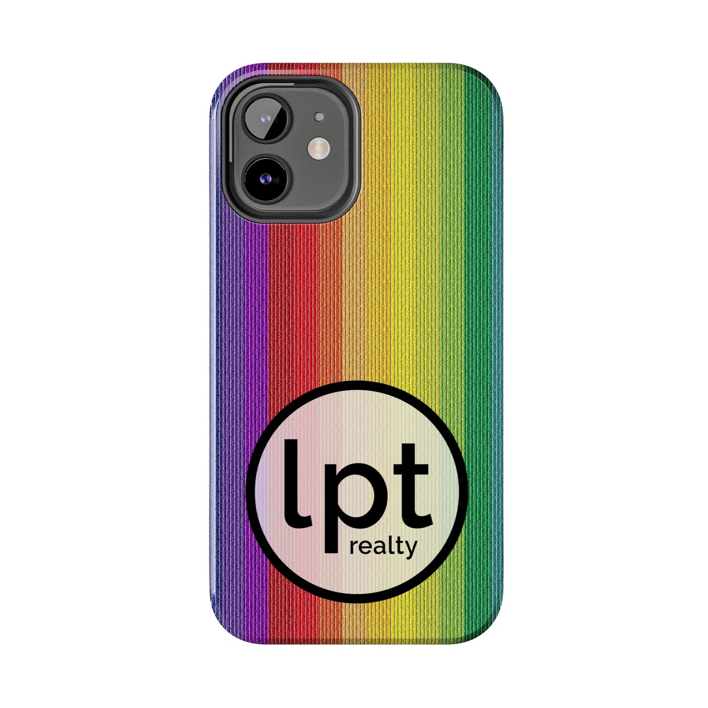 LPT Realty Logo -  Rainbow Stripe Design Iphone Tough Phone Case