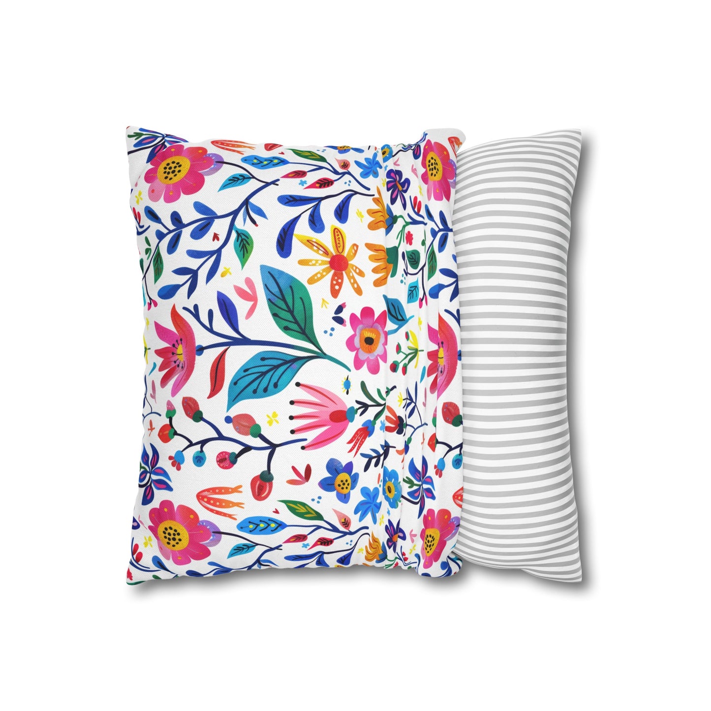 Blossoming Beauties: Charming Floral Blooms to Welcome Spring Spun Polyester Square Pillowcase 4 Sizes