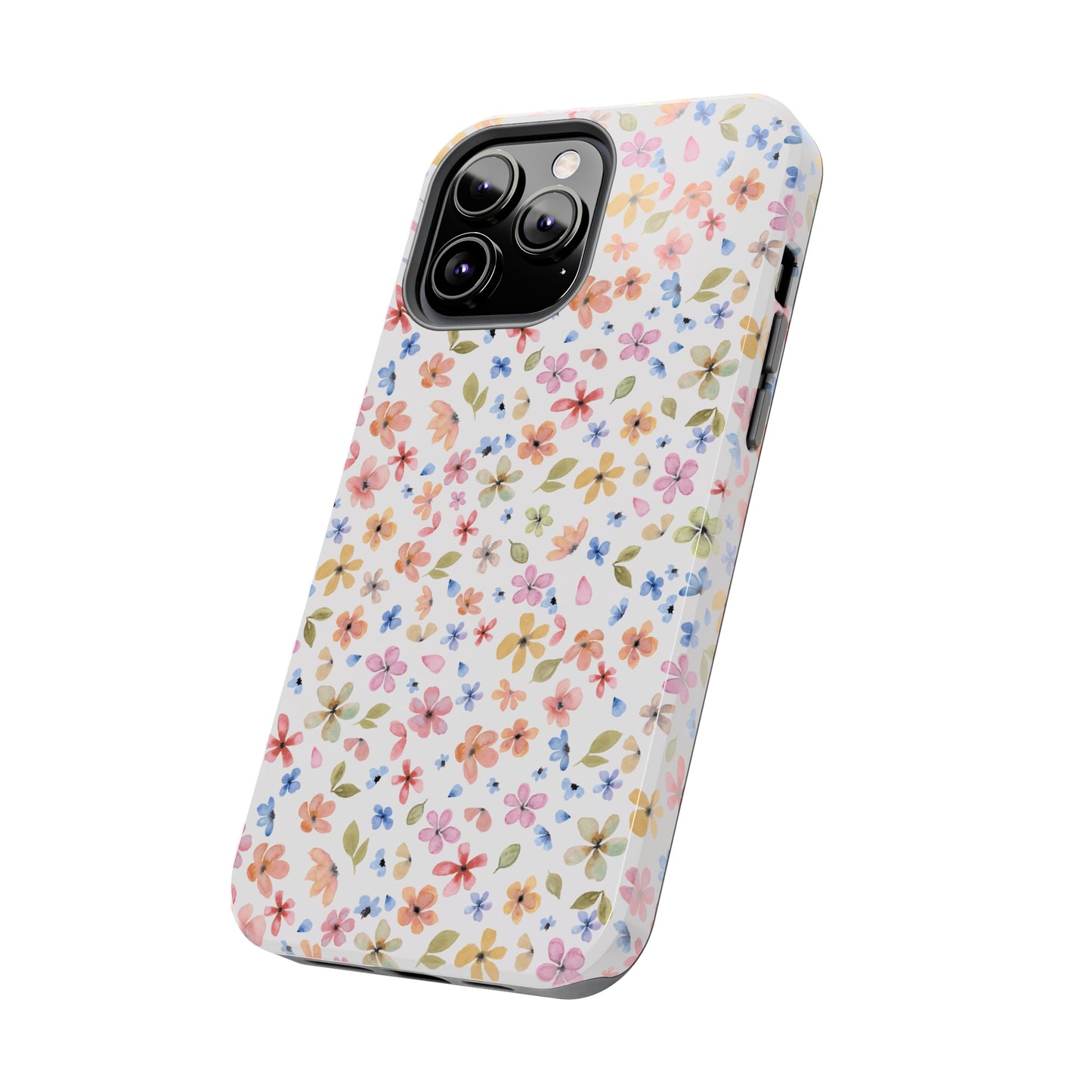 Tiny Pink, Yellow and Blue Flowers Iphone Tough Phone Case